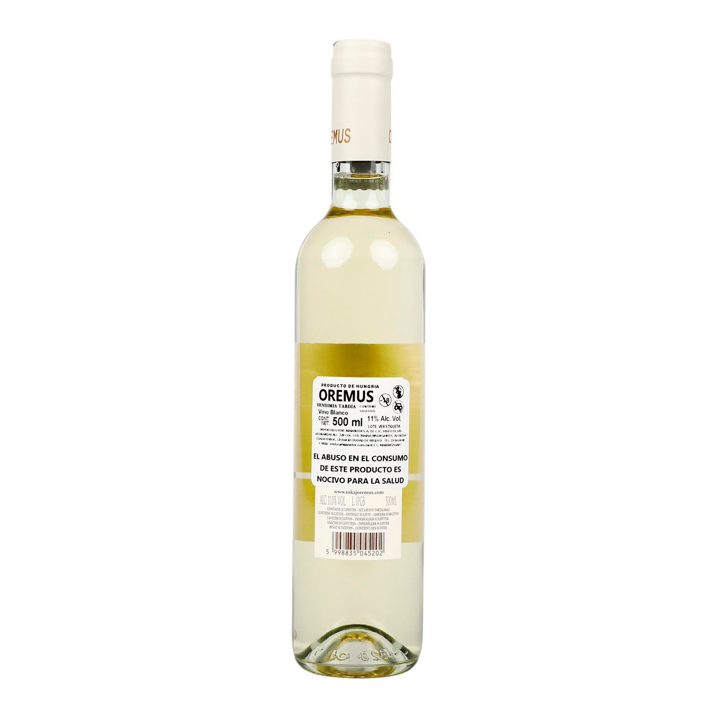 Vino Blanco Oremus Tokaji Vendimia Tardía 2020 de 500 ml - Hungría