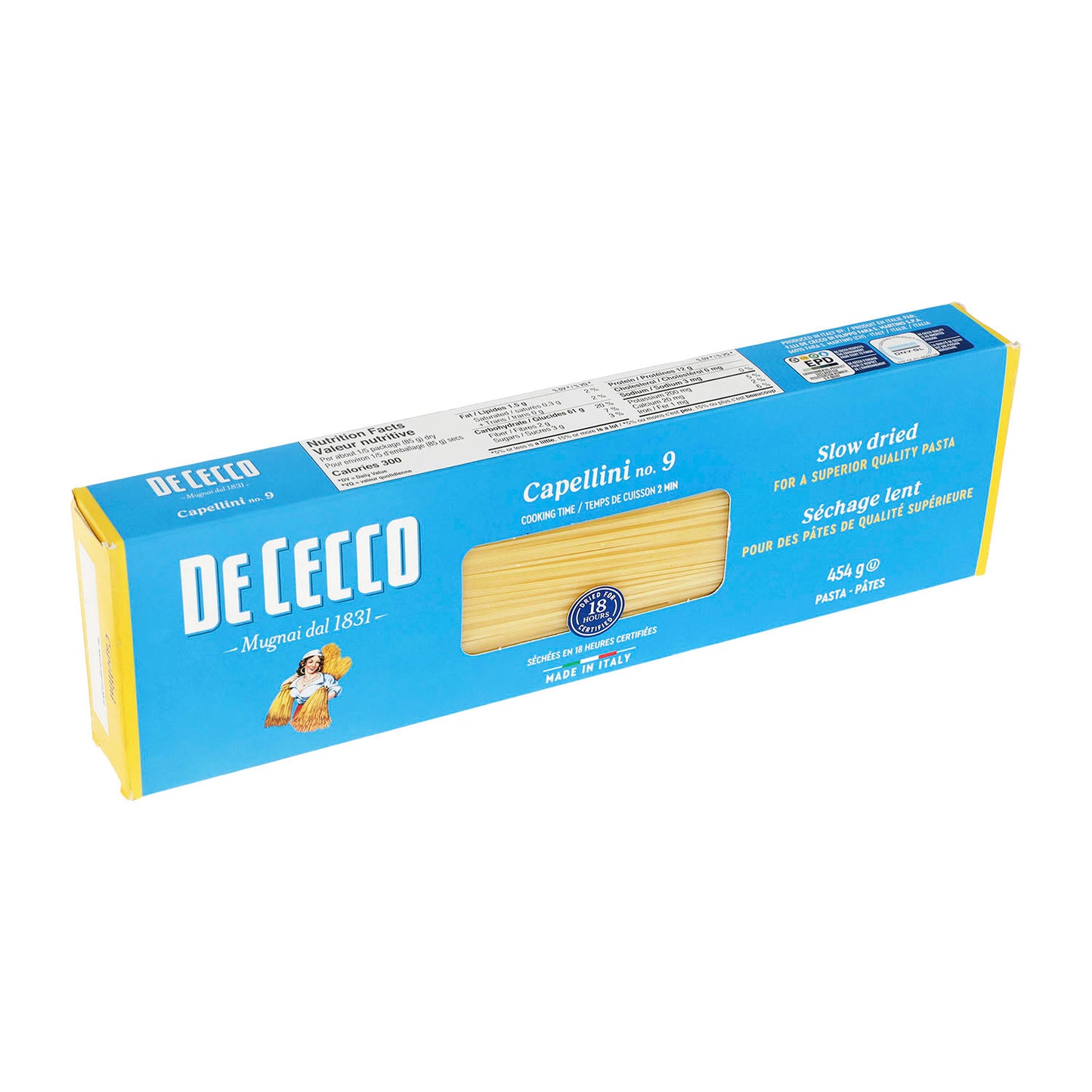 De Cecco - Pasta Capellini de Sémola - 454g - Italia