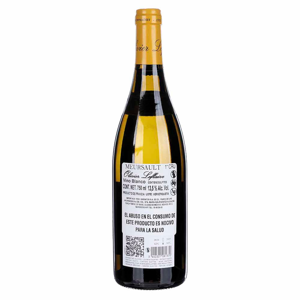 Vino Blanco Olivier Leflaive Meursault 1er Cru Poruzots Domaine de 750 ml