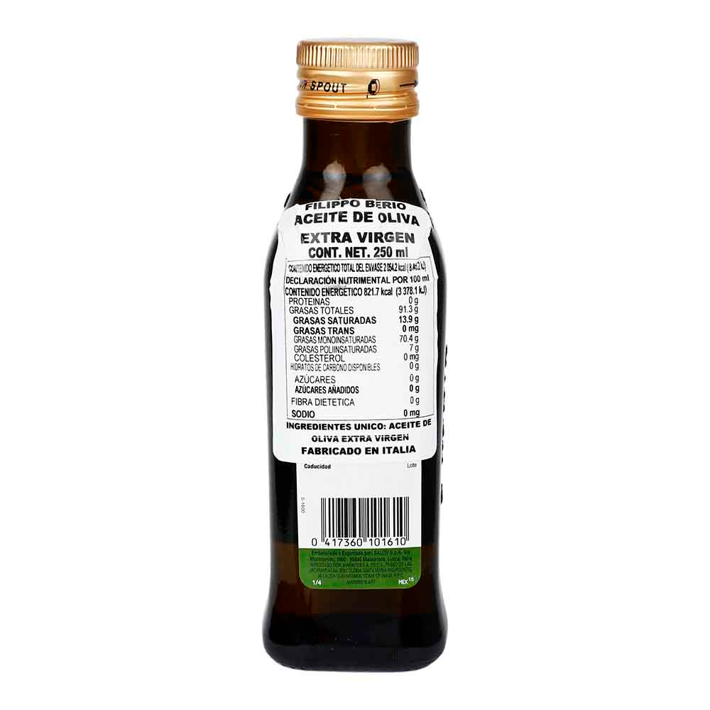 Aceite de Oliva Filippo Berio Extra Virgen de 250 ml - Italia