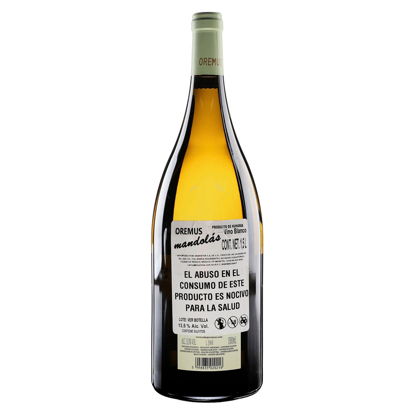 Vino Blanco Oremus Tokaji Mandolas 2021 de 1500 ml - Hungría