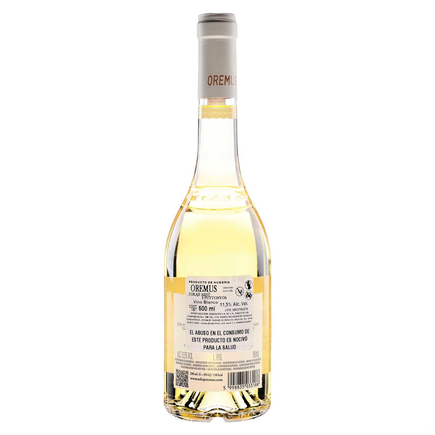 Vino Dulce Oremus 3 Puttonyos 2018 de 500 ml - Hungría