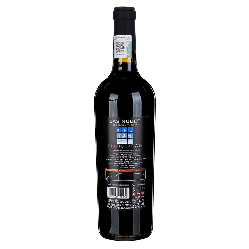 Vino Tinto Las Nubes Petite Sirah de 750 ml - México