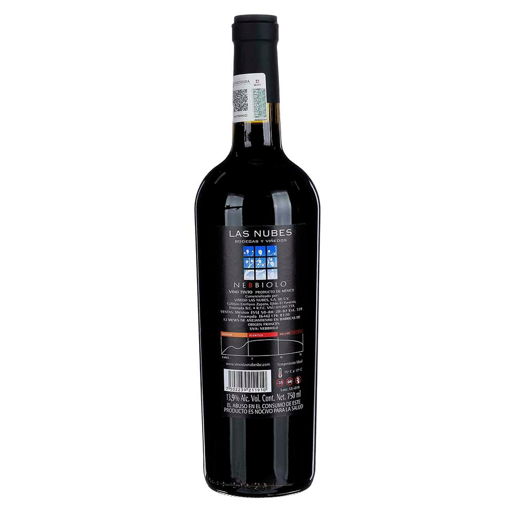 Vino Tinto Las Nubes Nebbiolo de 750 ml - México