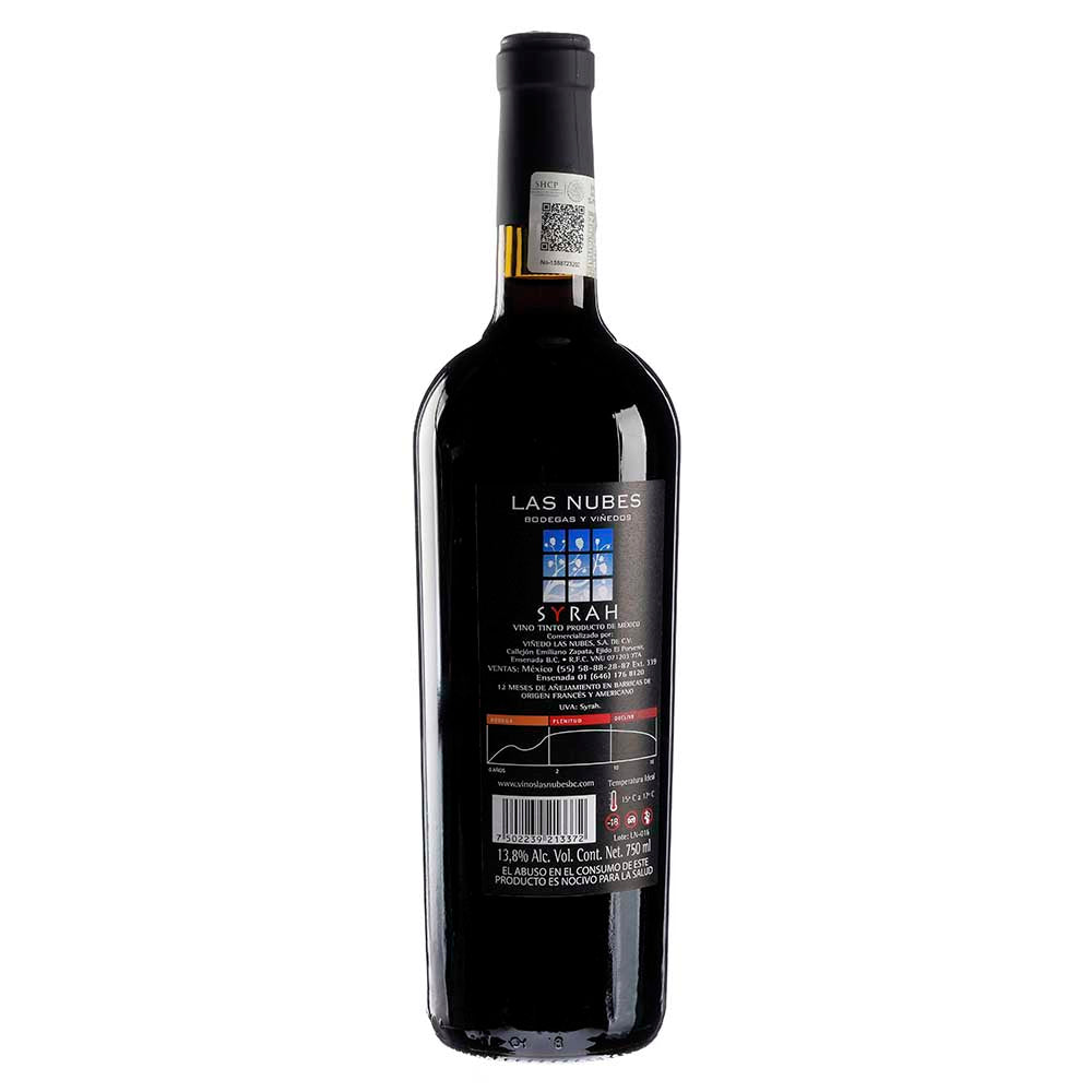 Vino Tinto Las Nubes Syrah  de 750 ml - México