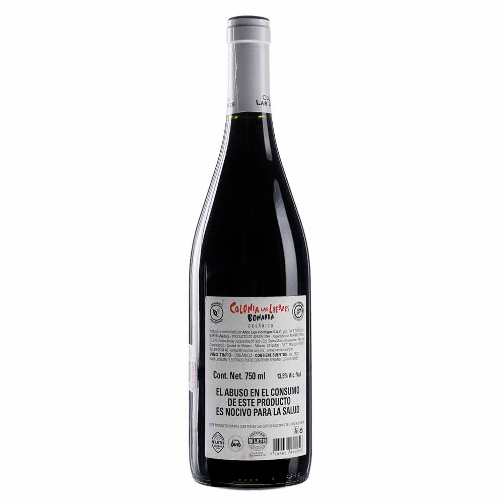 Vino tinto - Colonia Las Liebres Bonarda de 750 ml - Argentina