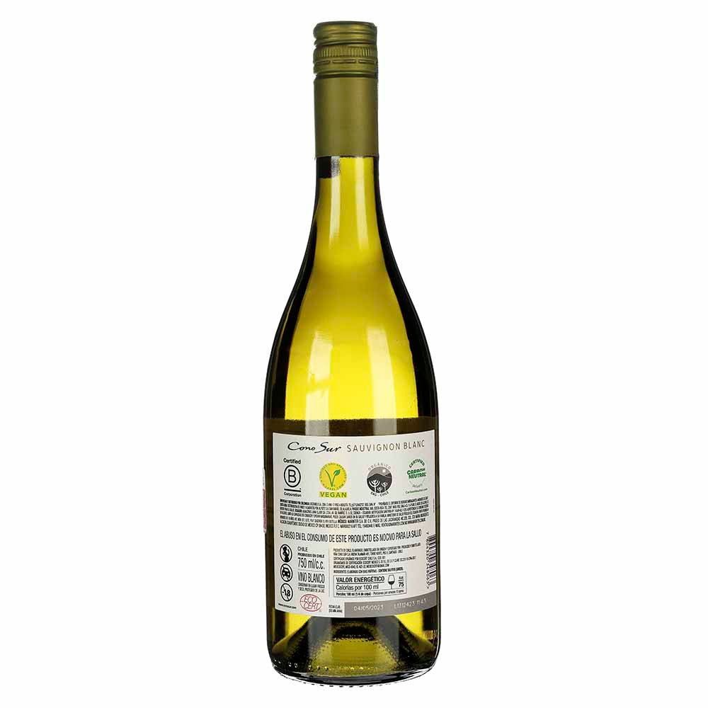Vino Blanco Cono Sur Orgánico Sauvignon Blanc de 750 ml - Chile