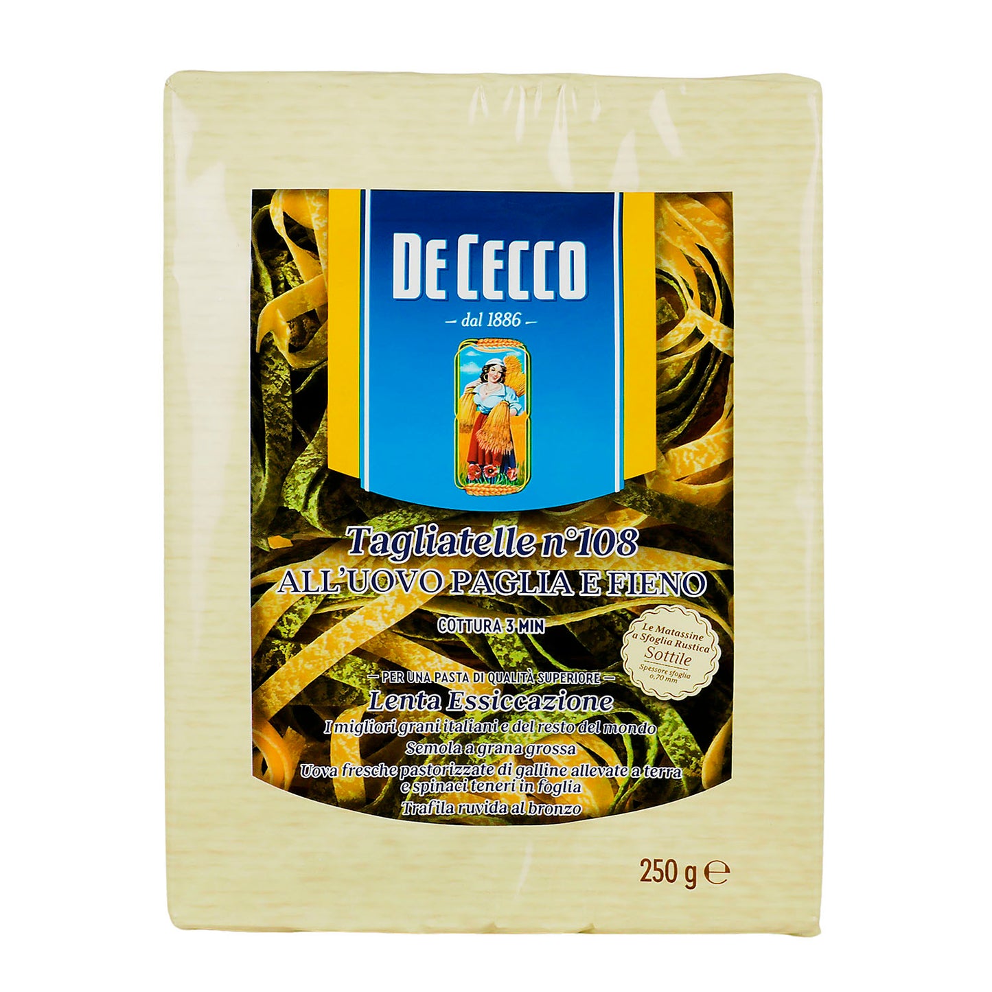 Pasta - De Cecco Tagliatelle Paglia e Fieno Con Huevo y Espina 250 gr - Italia