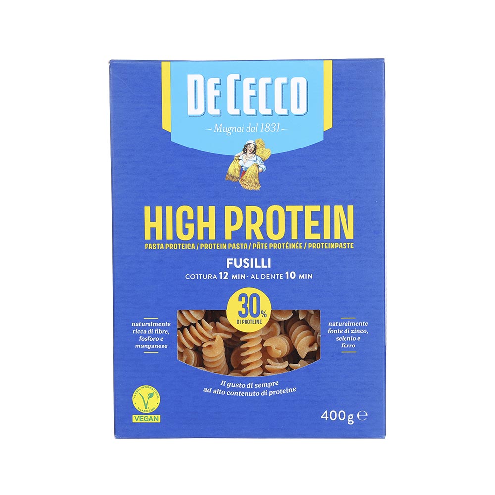 Pasta De Cecco Alta Proteina Fusilli de 400g - Italia