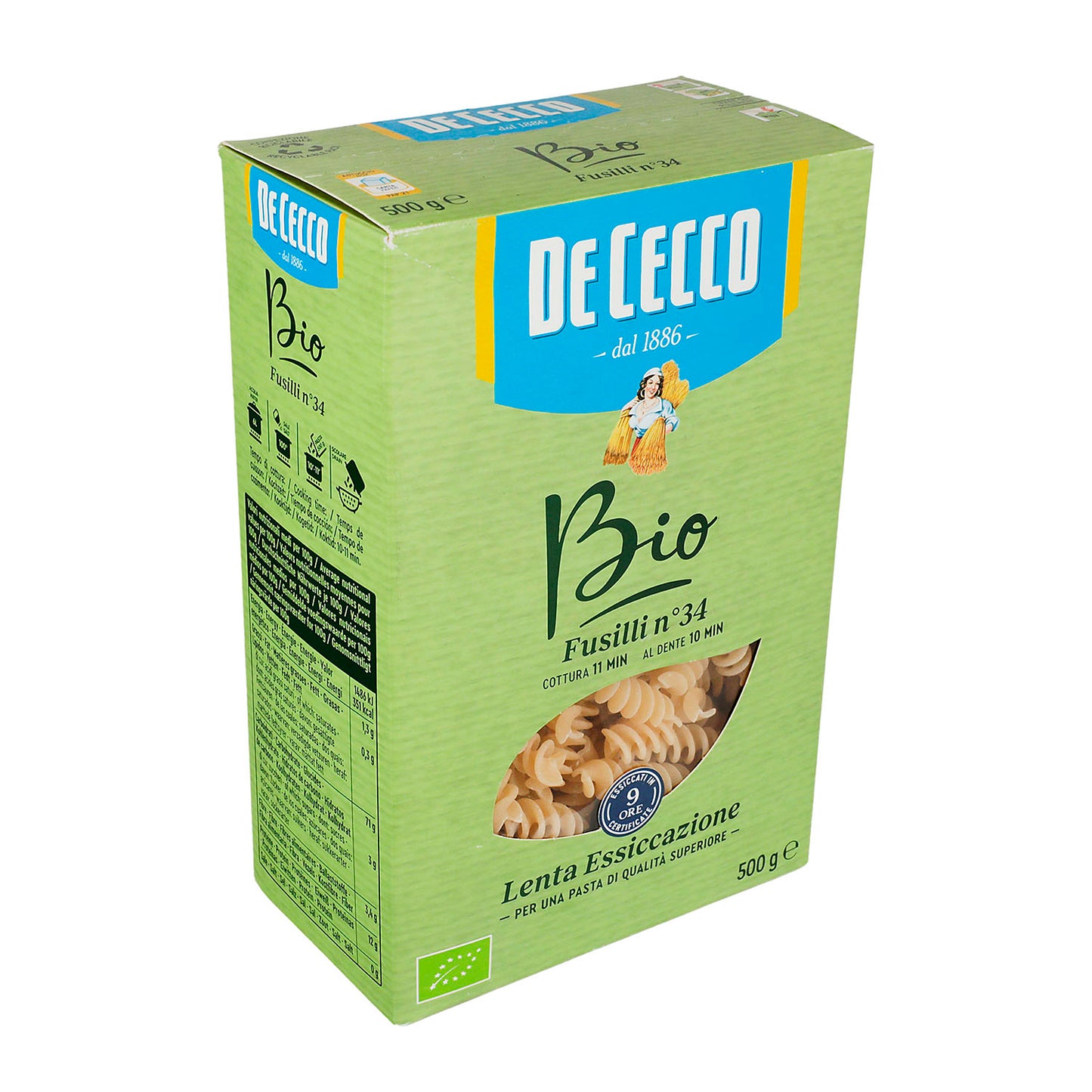 Pasta - De Cecco Bio Fusilli De Sémola 500 gr - Italia