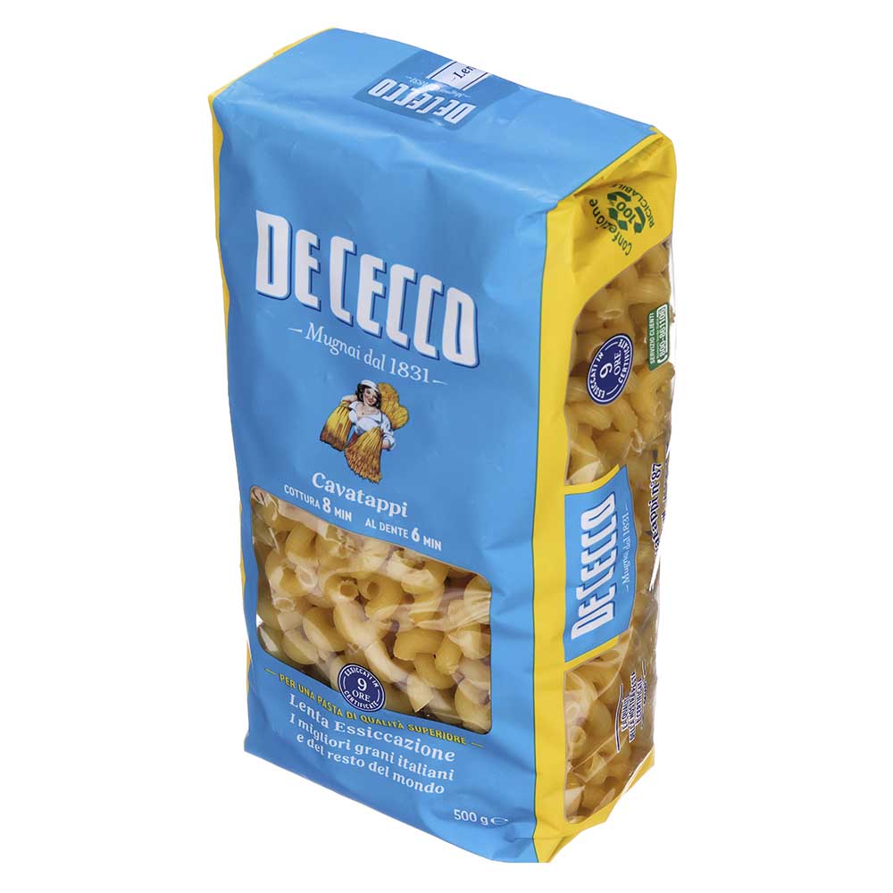 Pasta De Cecco de Semola Cavatappi de 500g - Italia