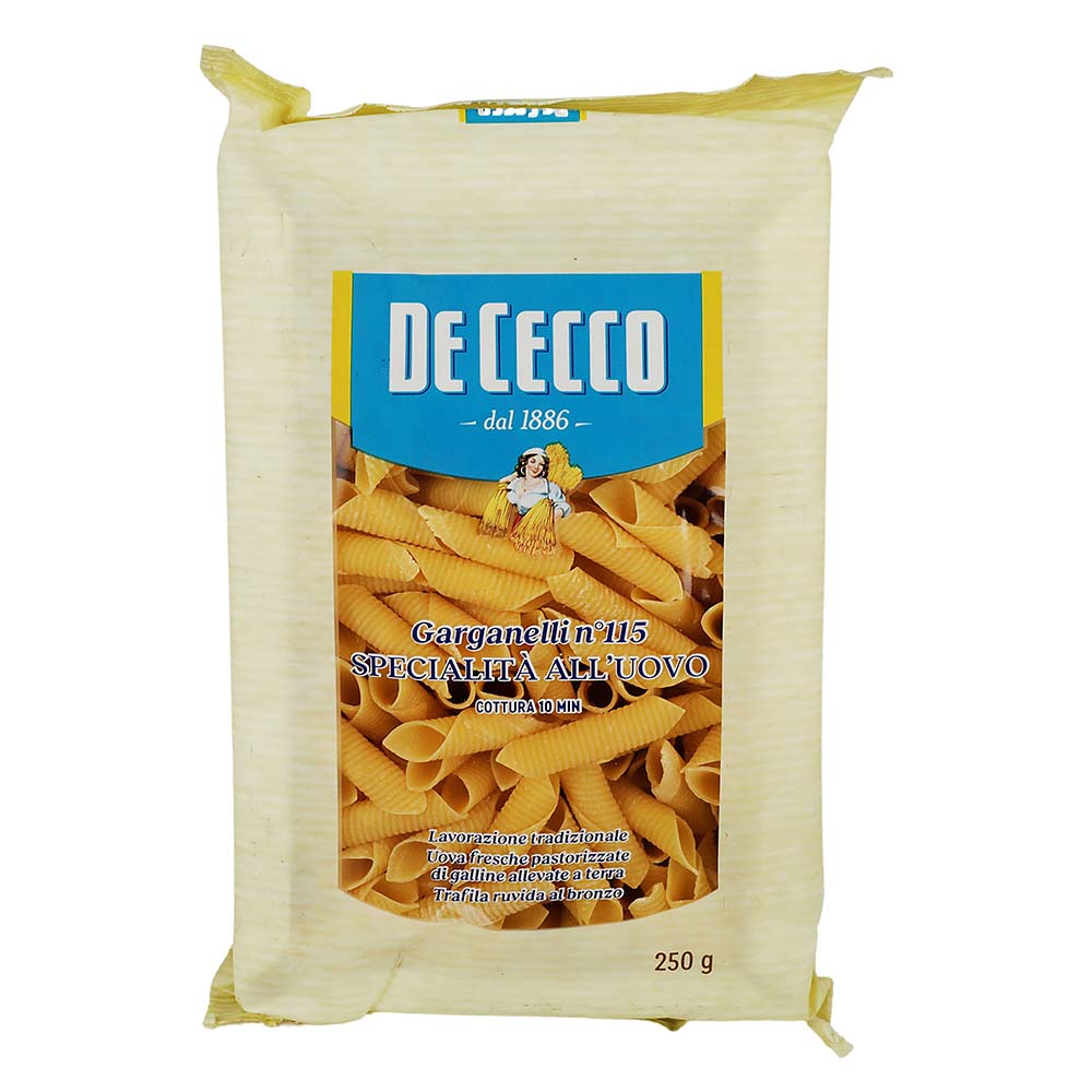 Pasta De Cecco Garganelli Con Huevo de 250 g - Italia