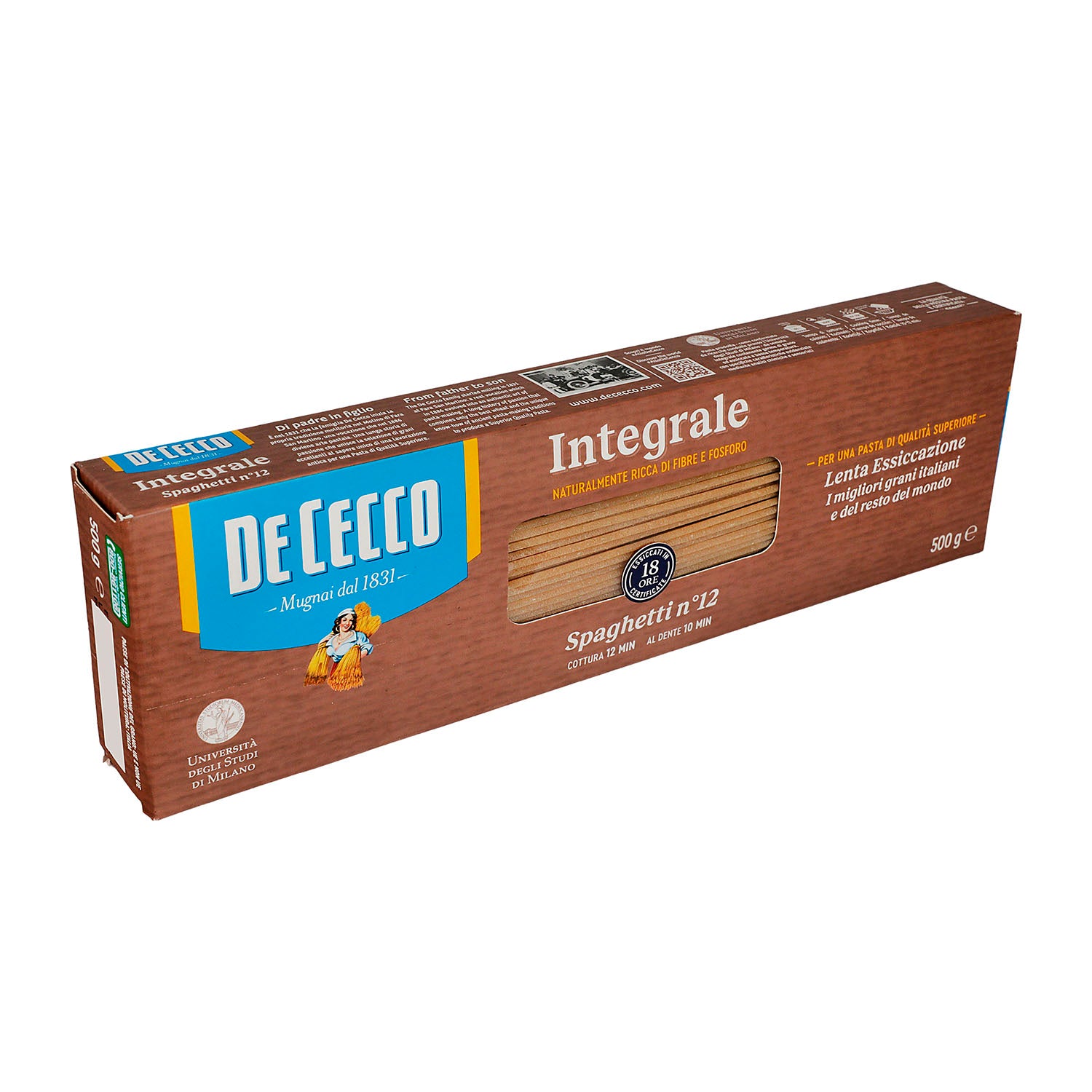 Pasta - De Cecco Spaghetti Integral - 500 gr