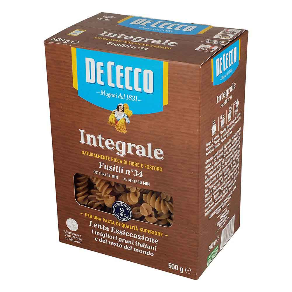 Pasta - De Cecco Fusilli Integral 500 gr - Italia