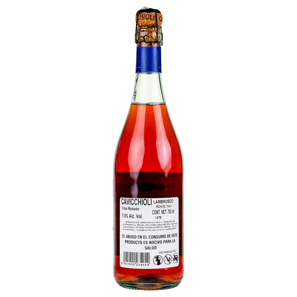 Vino Rosado Espumoso Cavicchioli de 750 ml - Italia