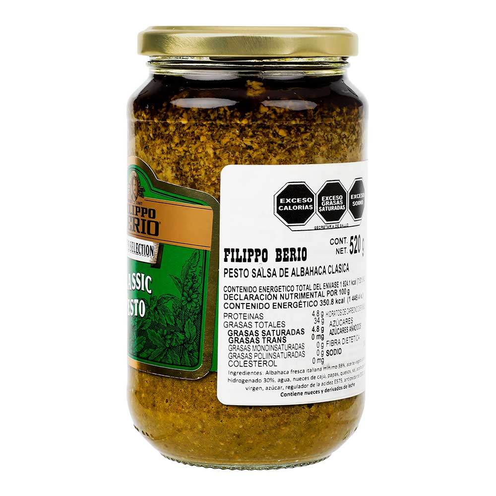 Salsa Pesto Filippo Berio Clásico de 520 g - Italia