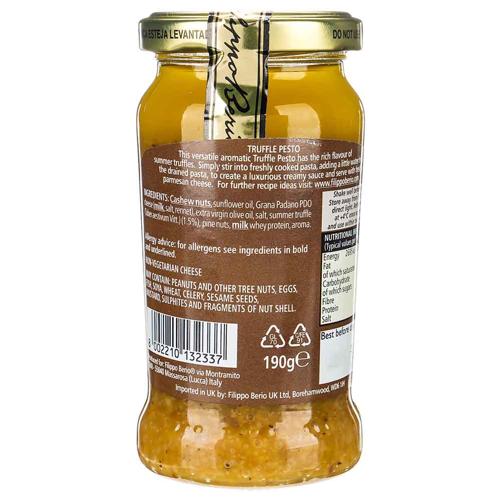 Salsa Pesto Filippo Berio Con Sabor a Trufa de 190 g - Italia