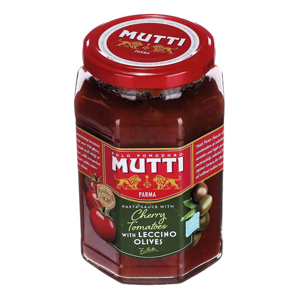 Salsa - Mutti de Tomate con Aceituna de 400 g - Italia