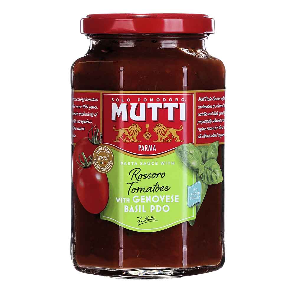 Salsa - Mutti de Tomate con Albahaca de 400 g - Italia
