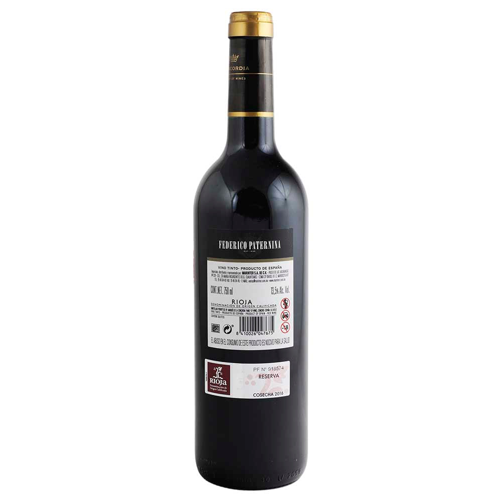 Vino Tinto - Federico Paternina Banda Roja Reserva de 750 ml - España