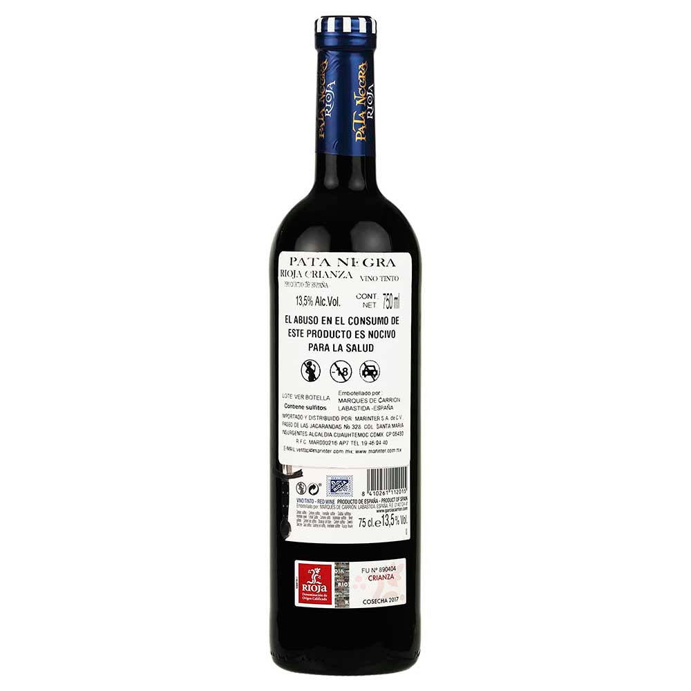 Vino Tinto - Pata Negra Rioja Crianza 750 ml - España