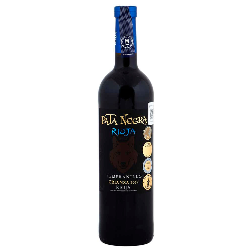 Vino Tinto Pata Negra Tempranillo Rioja Lobo de 750 ml - España