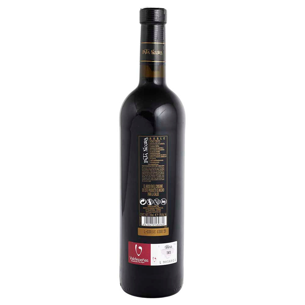 Vino Tinto Pata Negra Valdepeñas Roble de 750 ml - España