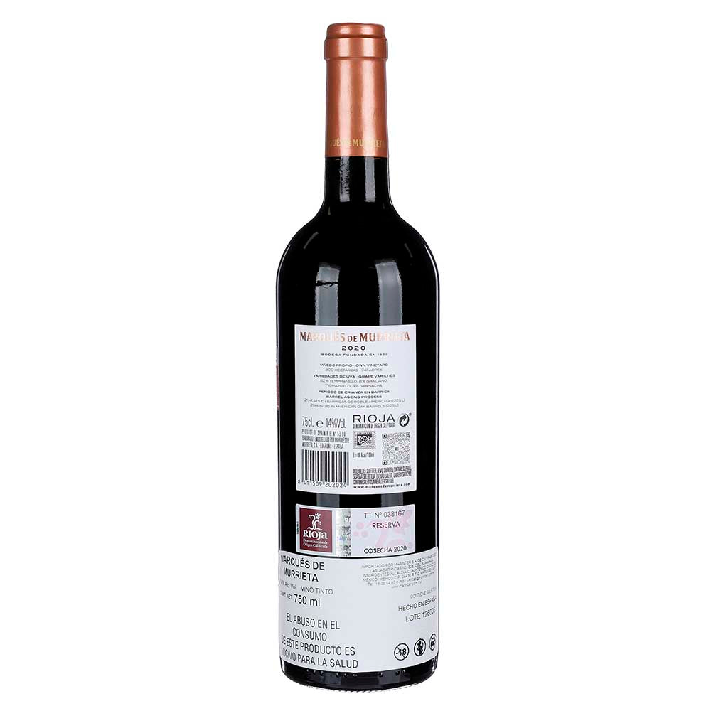 Vino Tinto Marques de Murrieta 2020 de 750 ml - España