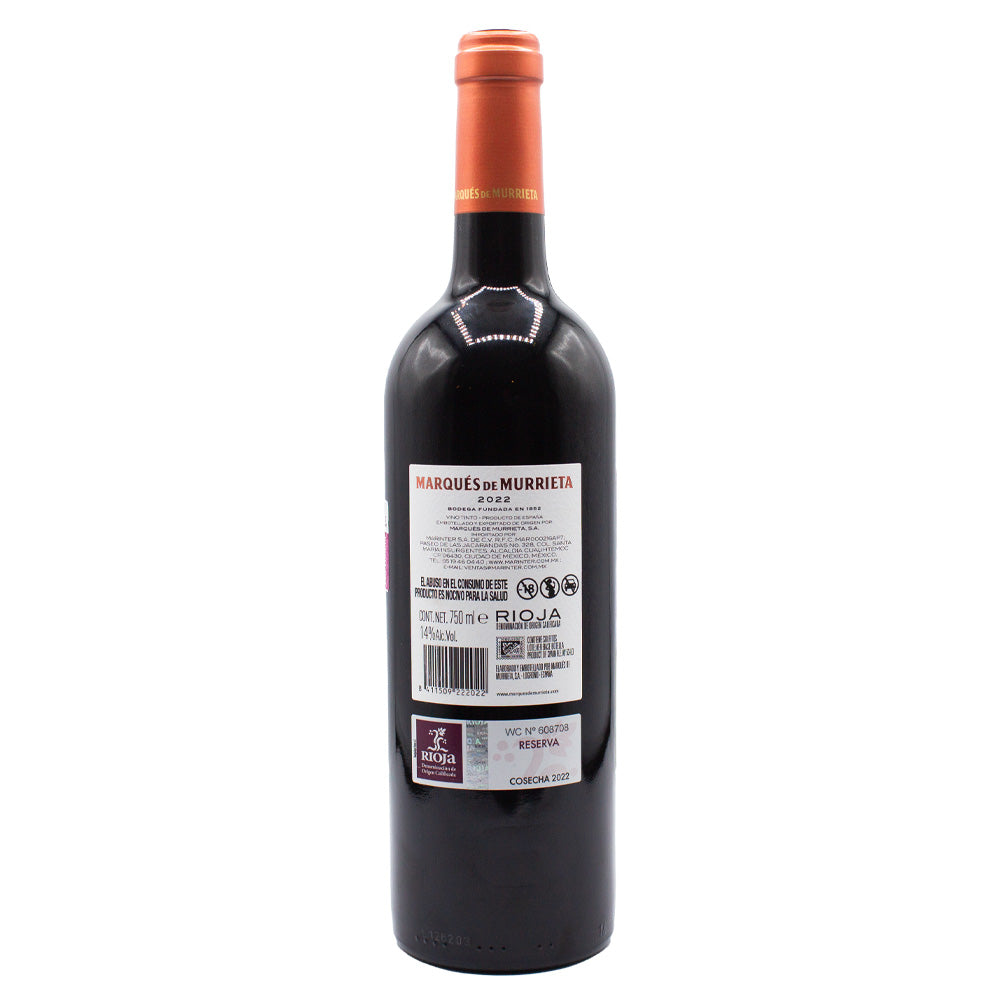 Vino Tinto Marques de Murrieta Reserva 2022 de 750 ml - España