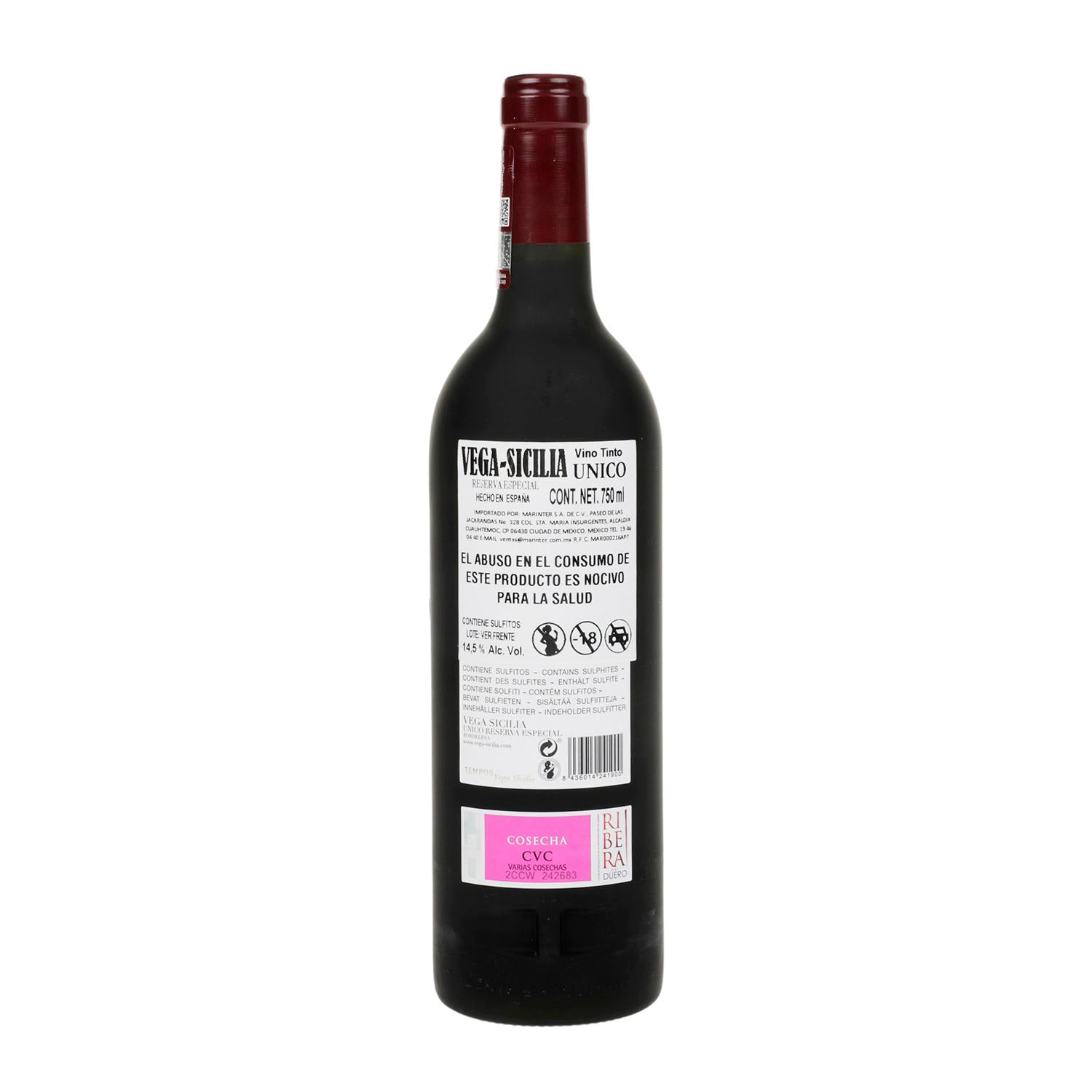 Vino Tinto Vega Sicilia Único Reserva Especial 2022 de 750 ml -España