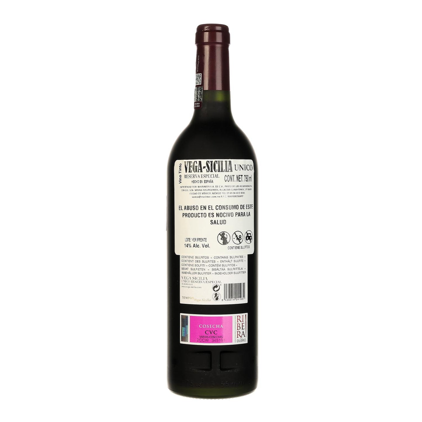 Vino Tinto Vega Sicilia Unico Reserva Especial de 750 ml - España