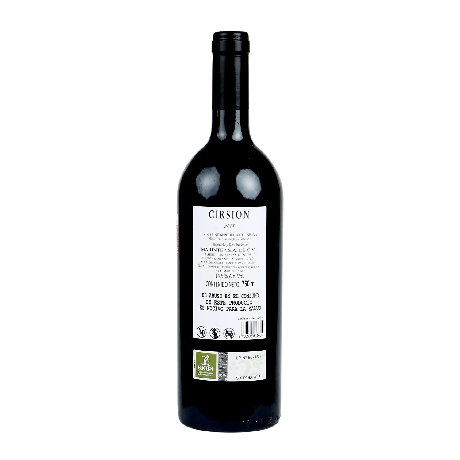 Vino Tinto Cirsion 2018 de 750 ml