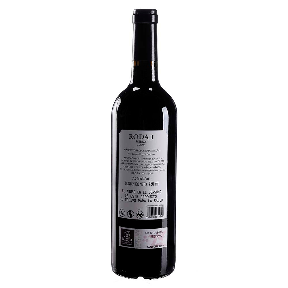 Vino Tinto Roda I Reserva 2019 de 750 ml - España