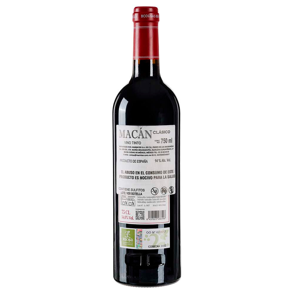 Vino Tinto Macan Clásico 22 de 750 ml -  España