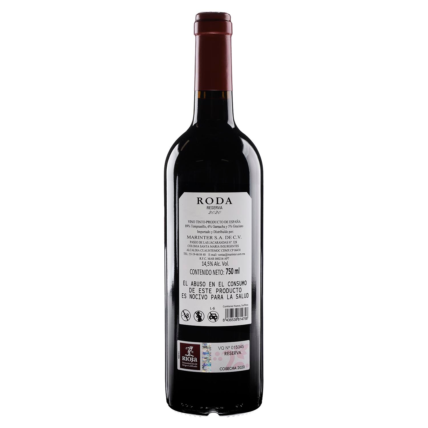 Vino Tinto Roda Reserva 20 de 750 ml - España