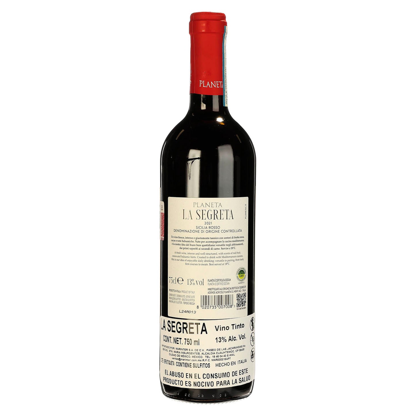 Vino Tinto - La Segreta de 750 ml - italia