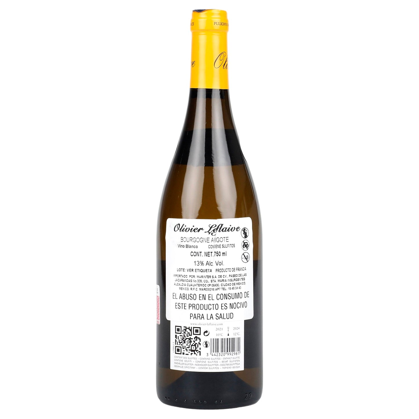 Vino Blanco - Olivier Leflaive Bourgogne Aligote 2019 de 750 ml - Francia
