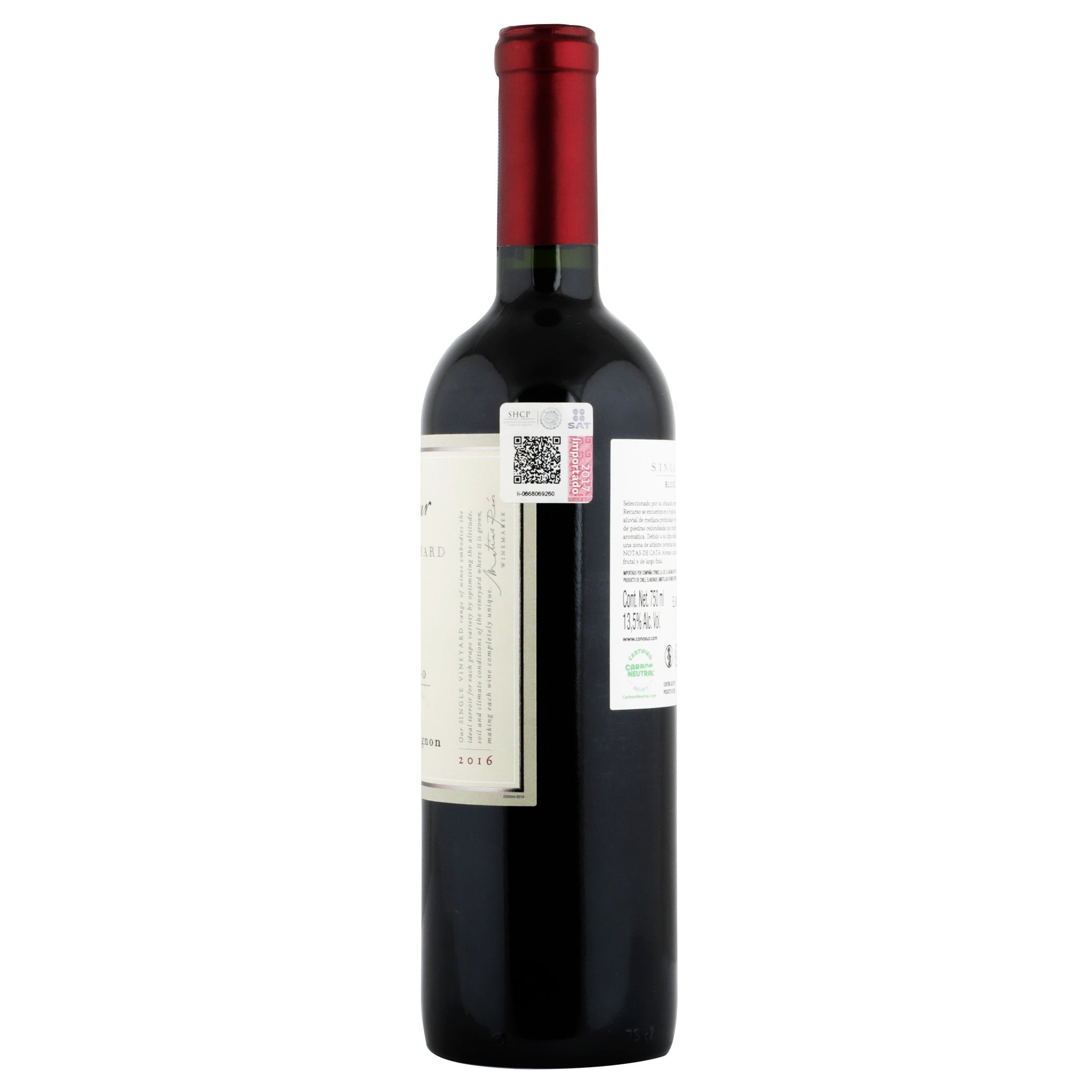 Vino Tinto - Cono Sur Single Vineyard Cabernet - 750 ml