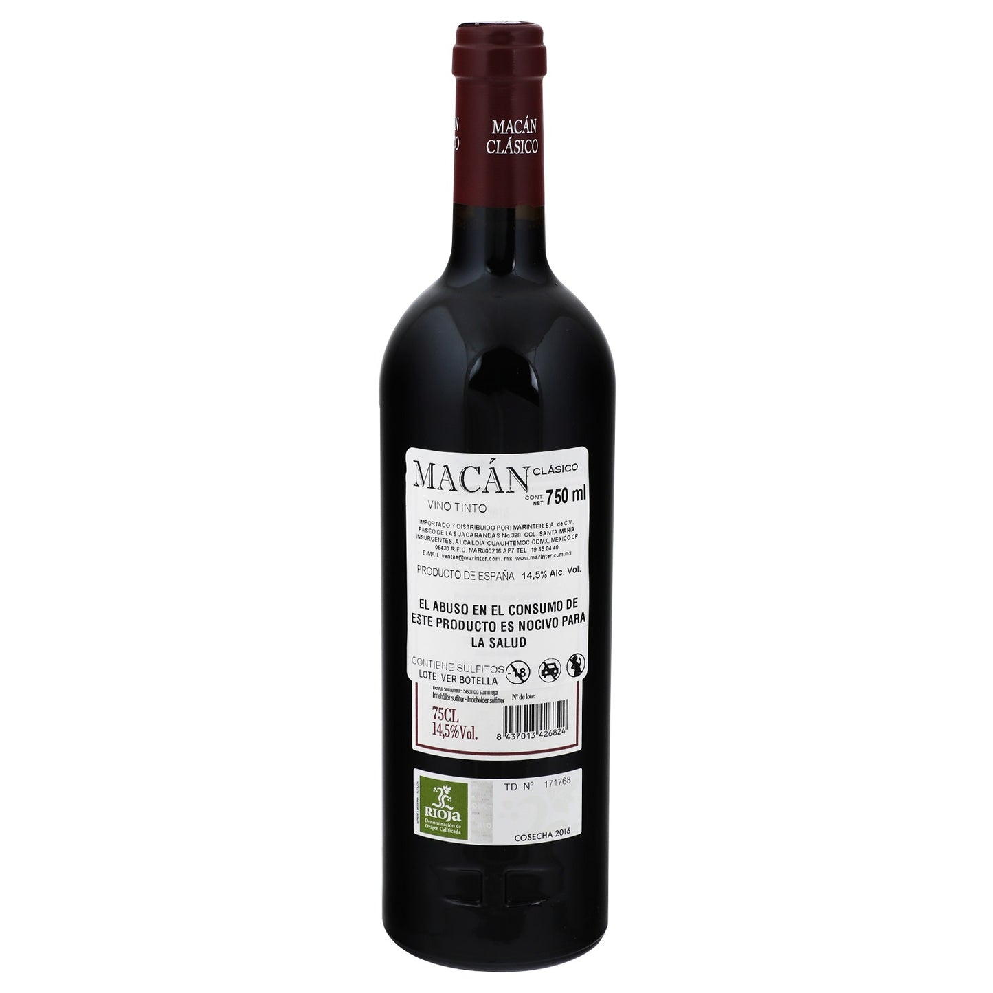Vino Tinto - Macan Clasico 2016 de 750 ml - España