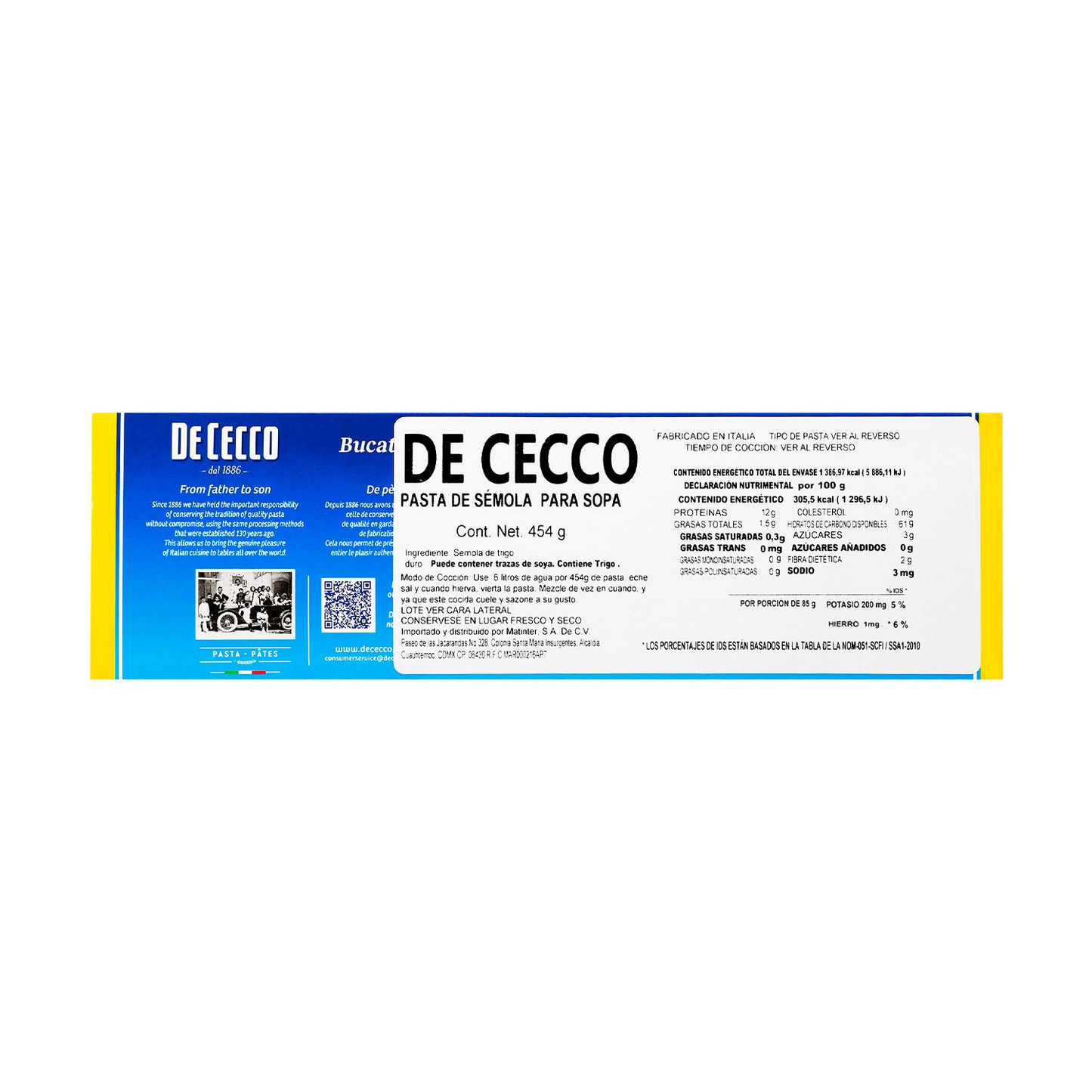 De Cecco - Pasta Bucatini de Sémola 454 g - Italia