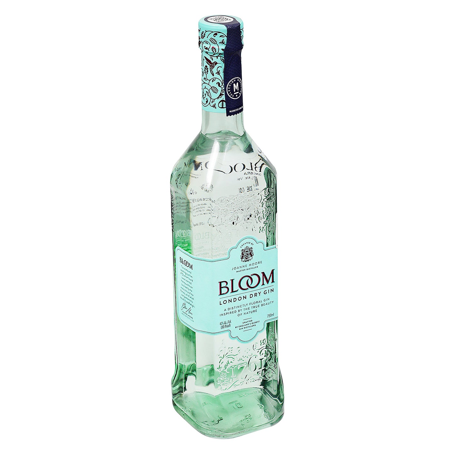 Ginebra - Bloom London Dry de 750 ml - Reino Unido